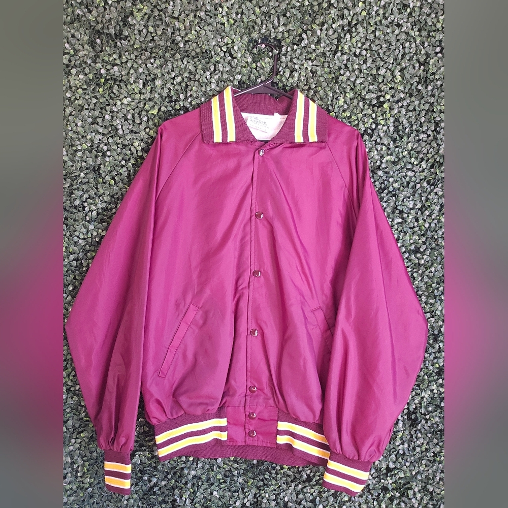 Mens Large Gem Sportswear Vintage Satin Jacket
